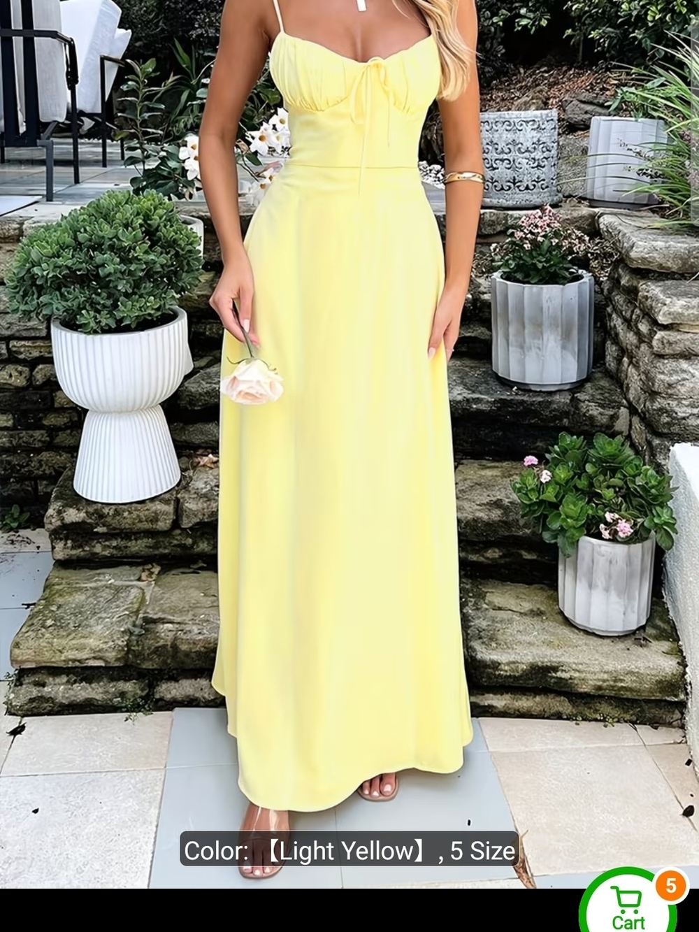 Light Yellow Spaghetti Strap Maxi Dress - Elegant Summer Style